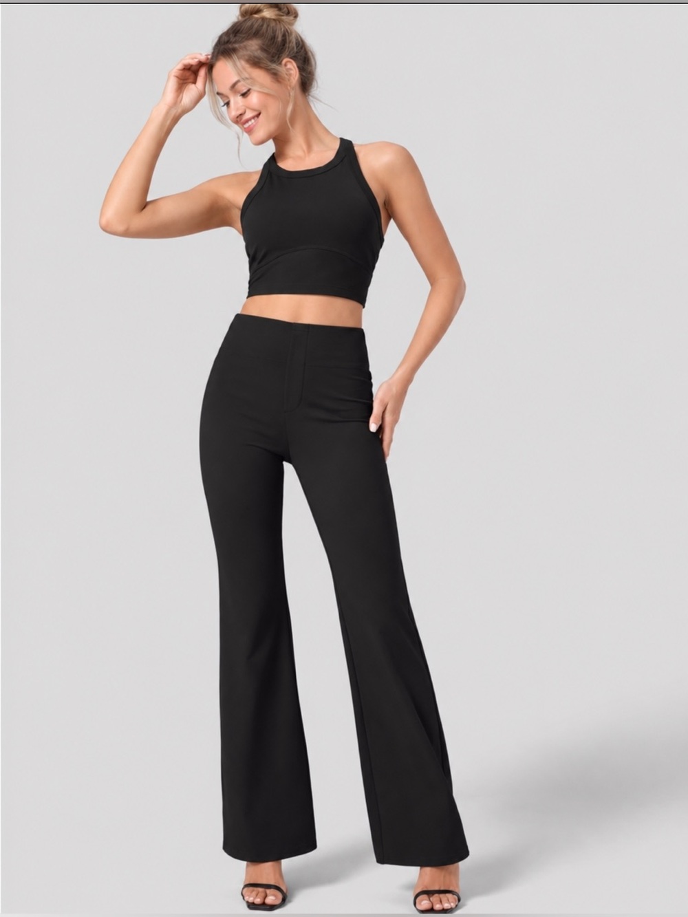 HALARA Flex™ High Waisted Back Side Pocket Slight Flare Work Pants